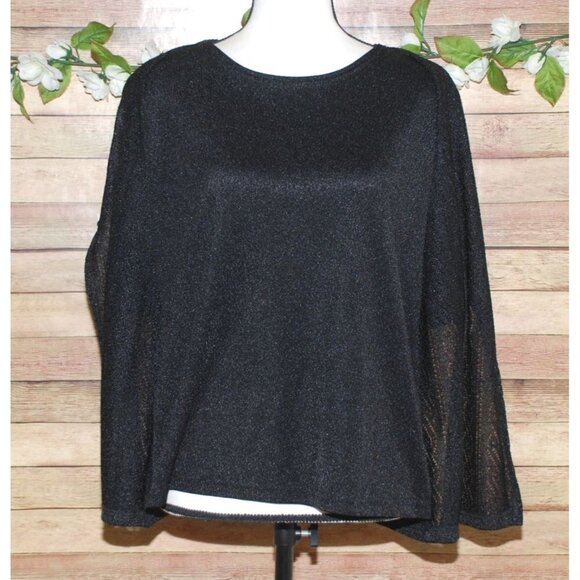 Notations Ladies Black Layered Cardigan Sweater Size L Short Sleeve Faux Cami - Picture 6 of 12